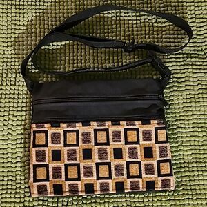 Black adjustable cross body purse